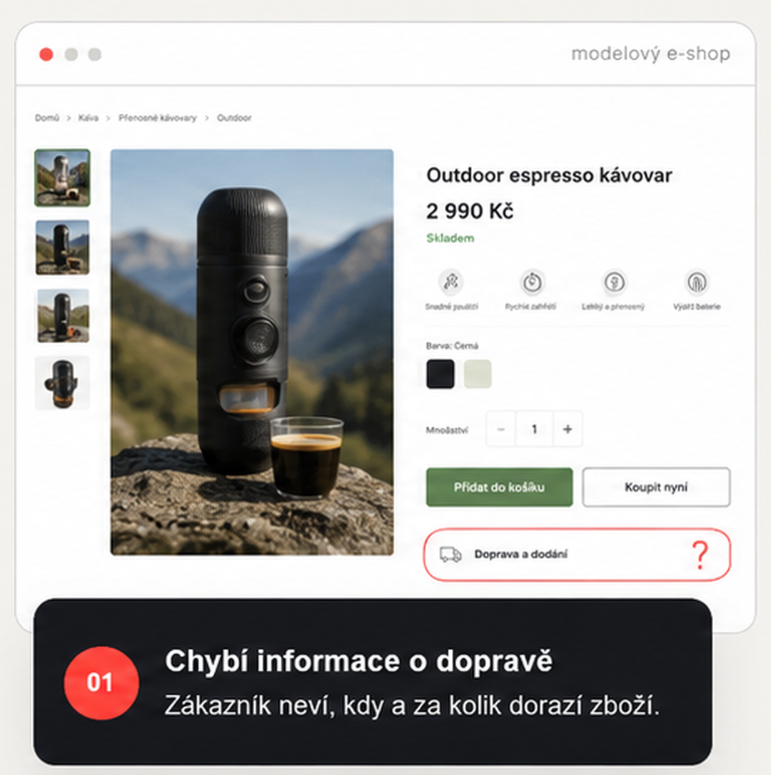 01 – Chybí informace o dopravě